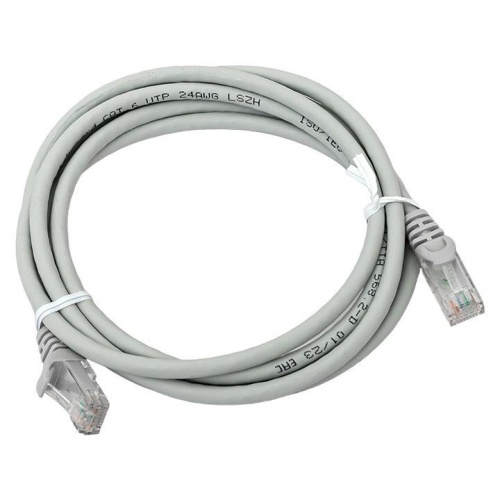 Патч-корд кат.6 UTP экранир. LSZH сер. 2.0м TERACOM PRO | код TRP-6UTP-LSH-2M-GY | EKF