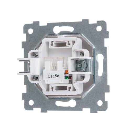 Розетка компьютерная 1-м Мария РК1-455 RJ45 кат.5E механизм бел. Кунцево 110022 фото 3