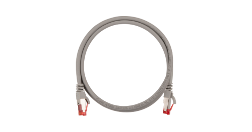 Коммутационный шнур NIKOMAX Slim Line S/FTP 4 пары, Кат.6a (Класс Ea), 500МГц, 2хRJ45/8P8C, T568B, заливной, с защитой защелки, многожильный, BC (чистая медь), 28AWG (7х0,127мм), LSZH нг(А)-HFLTx, серый, 1м | код NMC-PC4SA55B-010-SL-C-GY |