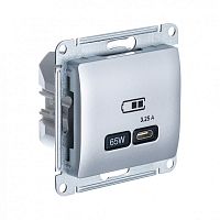 GLOSSA USB РОЗЕТКА тип-C 65Вт высокоскор.заряд. QC, PD, механизм, АЛЮМИНИЙ | код GSL000327 | Systeme Electric