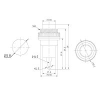 Выключатель-кнопка металл 220В 2А (2с) OFF-(ON) d10.2 черн. Mini (RWD-213) Rexant 36-3330