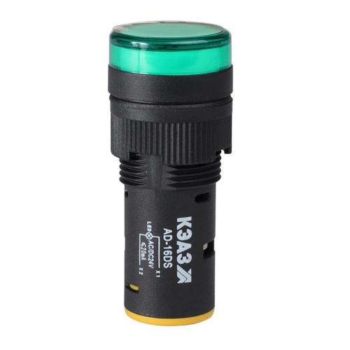 Лампа AD16DS(LED) матрица D16мм зеленый 220В DC-КЭАЗ | код 357826 | КЭАЗ