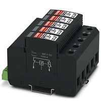 Устройство защиты от перенапряжений, тип 2 VAL-MS-CN 1000DC-PV/4+V-FM | код 2907820 | PHOENIX CONTACT