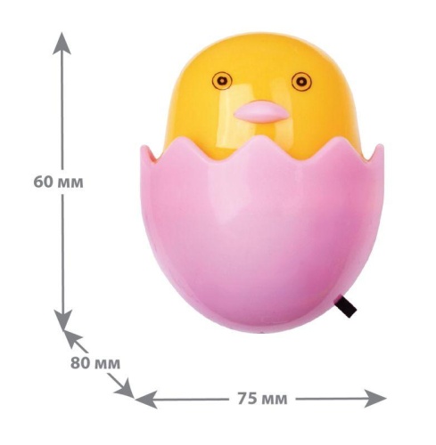 Светильник светодиодный NL-176 "Цыпленок" 220В ночник с выкл. розов. Camelion 12532 фото 5