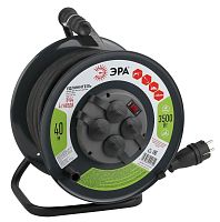Удлинитель силовой RMx-4es-3x2.5-40m-IP44(KG) на метал. катушке с/з 4гнезда 40м КГ 3х2.5 | Код. Б0043059 | ЭРА