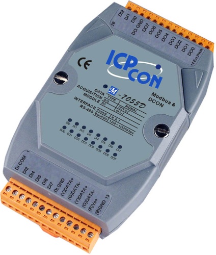 M-7055D-G CR 8-channel Isolated Digital Input and 8-channel Isolated Digital Output Module, LED Indicator | код 00-01190119 | ICP DAS