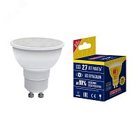 LED-JCDR-10W/WW/GU10/NR Лампа светодиодная. Форма JCDR, матовая. Серия Norma. Теплый белый свет (3000K). Картон. ТМ Volpe | код UL-00003842 | Uniel