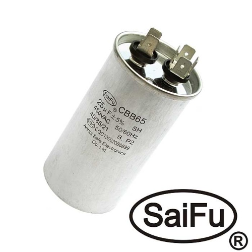 Пусковой конденсатор SAIFU CBB65, 25 мкФ, 450 В | код 99757 | Saifu