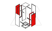 Две сварные рамы щита NEO 2000x1200мм (ВxШ), дверь передняя стальная распашная, дверь задняя стальная распашная, RAL7035, IP55 | код 612-203 | Tekpan