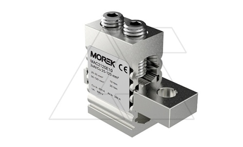 Коннектор универсальный OT120-2, 2xAl/Cu, 25_120mm?, 400A(Cu)/380A(Al), 690V | код MAC2120E10 | MOREK