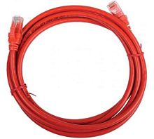 Патч-корд U/UTP категория 5е LSZH 0.3м красный | код 229928 | Hyperline