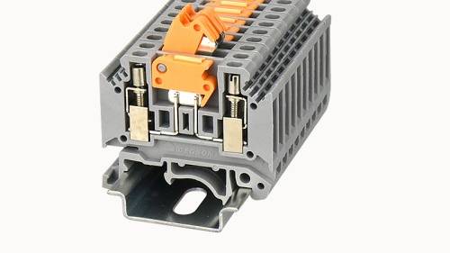 PCMT2.5-01P-11-00Z(H) Клеммный блок (клеммник) проходной винт. (латун. заж.), с размыкателем (с нож. конт.), на DIN-рельс TS-35/TS-32, сеч. пров. 24-14AWG/ до 2.5 кв.мм, до 300В/10А, Hобщ. = 38.9 мм, серый изол., шир. 5.2 мм | код 11010000144 (0) Бр