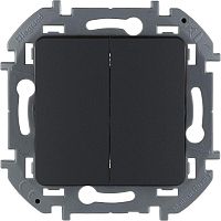 Выключатель двухклавишный INSPIRIA 10 AX 250 В~ антрацит | код 673623 | Legrand