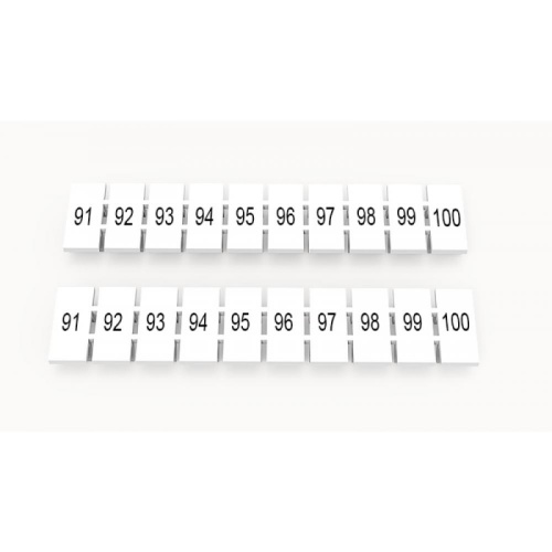 ZB5-10P-19-42Z(H) , Маркировка для клемм DC, 5мм, 91-100 (10 шильдиков), шт | код 92118900307 | DEGSON
