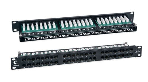 Cabeus PLHD-48-Cat.5e-Dual IDC-1U Патч-панель высокой плотности 19, 1U, 48 портов RJ-45, категория 5e, Dual IDC | код 7487c | Cabeus