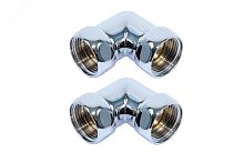 Комплект соединений для полотенцесушителя угловой гайка/гайка 1'х3/4' хром | код 4630065366818 | ДВИН