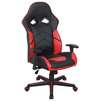 Кресло компьютерное BRABIX Storm GM-006 , регулируемые подлокотники, экокожа, черное/красное, 532500 | код 532500 | BRABIX