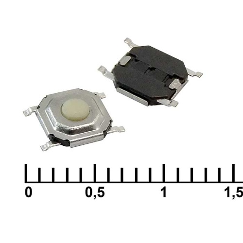 Тактовая кнопка RUICHI IT-1187, 4.1x4.1x1.5 мм, OFF-(ON), 50 мА, 12 В, 100 мОм | код 83333 | Ruichi
