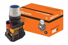 Кнопка ABLF-22 синий d22мм неон/230В1з+1р TDM | код SQ0704-0004 | TDM