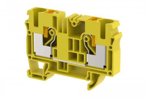 Клемма проходная PUSH-IN 10 мм2, на 2 подключения, желтая PQ10-YELLOW | код 3105010004 | Elmex