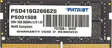 Память DDR4 16GB 2666MHz Patriot PSD416G26662S Signature RTL PC4-21300 CL19 SO-DIMM 260-pin 1.2В dual rank Ret | код 1183209 | PATRIOT