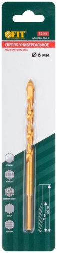 Сверло универсальное 6х100 мм | код 35144 | FIT фото 3