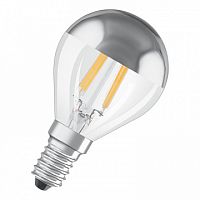 светодиодная лампа PARATHOM CL P Mirror Silver 34 4W(замена 34Вт),филаментная,зеркальная,теплый белый | код. 4058075815131 | OSRAM