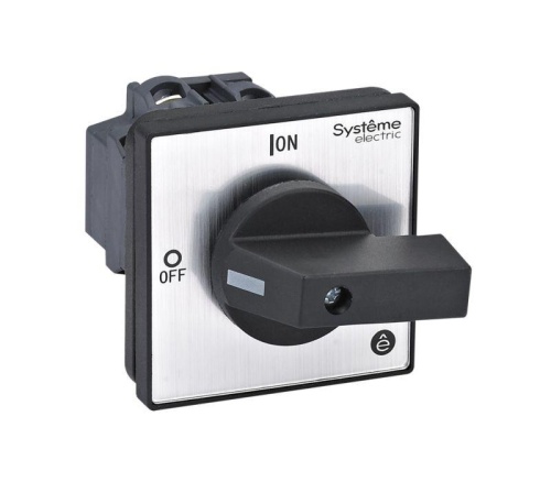 ВЫКЛЮЧАТЕЛЬ-РАЗЪЕДИНИТЕЛЬ 3P 20A С ЧЁРНОЙ РУКОЯТКОЙ НА ДВЕРЦУ 4 ВИНТАМИ | код MSD20320B | Systeme Electric