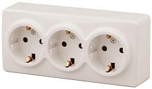 Розетка 3-м ОП Эра Эксперт 11-2208-02 16А IP20 250В 3х2P+E Schuko сл. кость | Код. Б0020701 | ЭРА
