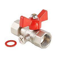 Кран шаровой для подключения манометра, 1/2"вн. -1/2"вн. | код. VT.807.N.0404 | VALTEC