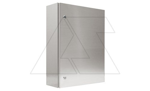 Щит моноблочный 600x600x200мм (ВxШxГ) из нерж. стали навесной с монт. панелью однодверный, 2 язычковых замка, дно глухое, IP66 | код EC060620X | ETA