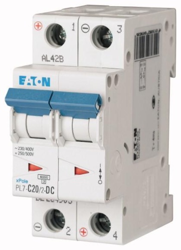 Выключатель автоматический модульный 2п C 20А 6кА PL7-C20/2-DC | Код. 264903 | EATON