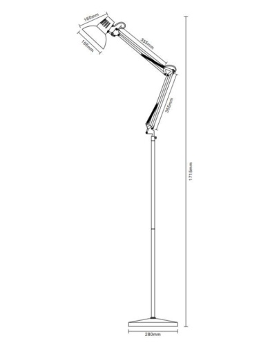 Светильник KD-431F С71 напол. Berlin 1х E27 40Вт 230В бел.+хром Camelion 13091 фото 3