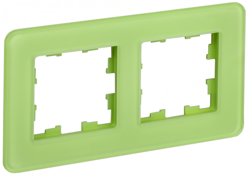 BRITE Рамка 2-мест. РУ-2-2-Бр стекло эко грин RE IEK | код BR-M22-G-41-K06 | IEK