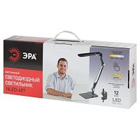 Светильник настольный светодиодный NLED-497-12W-BK на струбцине и с основанием черный | код Б0052771 | ЭРА