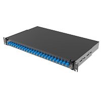 Оптическая полка выдвижная 1U с адатерами 24 х duplex LC OS2 в комплекте с лицевой панелью, пигтейлами, сплайс-кассет(ой/ами) и гиль | код RNFP9DLCU24 | DKC