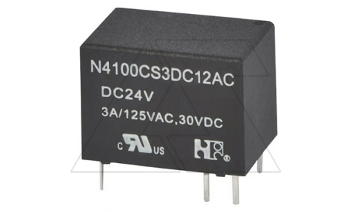 Реле N4100CHS3DC12AC, 1CO, 3A(125VAC/30VDC), 12VDC, Ag, для печатных плат, IP67 | код N4100CHS3DC12AC | Forward Relay