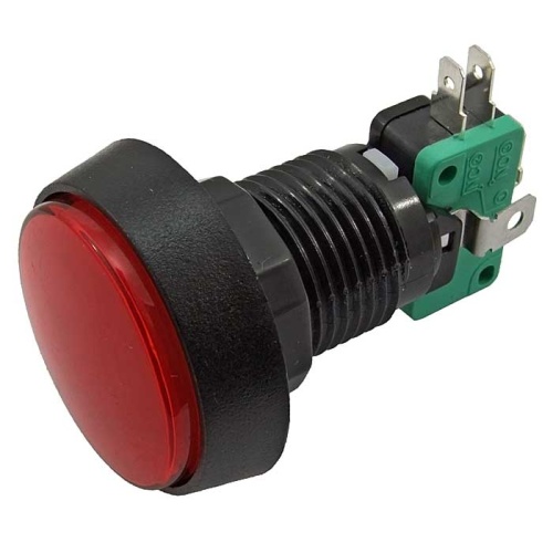 Кнопка GMSI круглая RUICHI 4B-C с LED подсветкой 12 В, 5 А, 30 мОм, 250 В, no-nc+nc-no, красная | код 91833 | Ruichi
