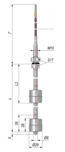 Датчик уровня поплавковый ПДУ-2.2.500.200.К/6 | код 135860 | ОВЕН