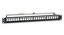 Cabeus PLB-24-SH Модульная патч-панель 19, 24 порта, 1U, для экранированных модулей, с задним кабельным организатором (без модулей) | код 7955c | Cabeus