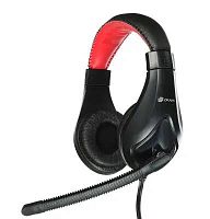 Наушники с микрофоном Оклик HS-L100 черный/красный 2м накладные оголовье (359485) | код 359485 | Oklick