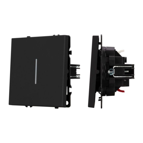 Механизм выключателя одноклавишный проходной LED SWT-NOBE-MKP1-SFPL-L-BK 230В 10А Arlight 054261