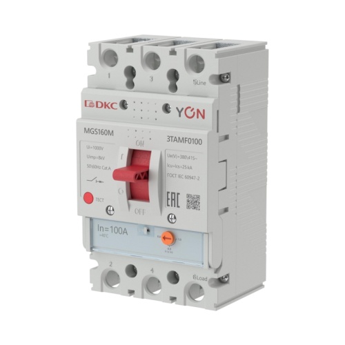 Авт. выкл. YON MGS160 3P 80-100A 25kA | код MGS160M-3TAMF0100 | DKC