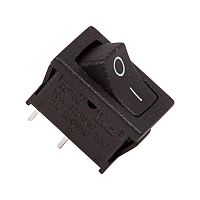 Выключатель клавишный 250В 6А (2с) ON-OFF черн. Mini (RWB-201; SC-768) | Код. 36-2110 | Rexant