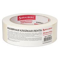 Клейкая лента малярная креппированная 38 мм х 50 м (реальная длина!), профессиональная, BRAUBERG, 226427 | код 226427 | BRAUBERG