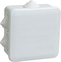коробка КМ41255 распаячная для о/п 100х100х50 мм² IP44 (RAL7035, 6 гермовводов, защелкивающаяся крышка) | код. UKOZ11-100-100-050-K41-44 | IEK