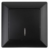Выключатель Intro Solo 4-102-05 одноклавишный с подсветкой, 10А-250В, IP20, СУ, антрацит | код Б0053566 | ЭРА