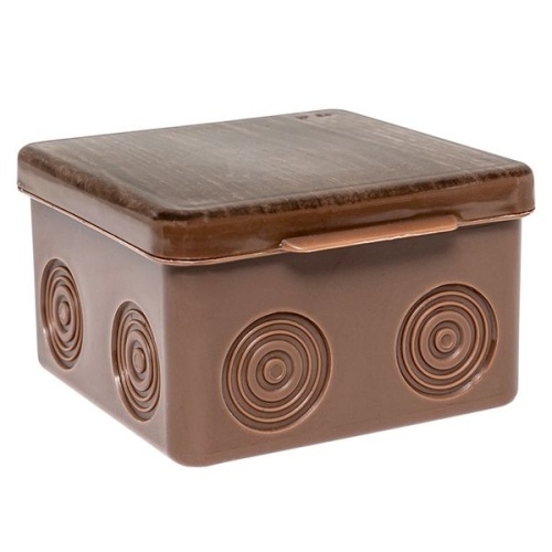 Коробка распаячная КМР-030-035 пылевлагозащищенная без мембранных вводов (80х80х50) тёмное дерево PROxima | код plc-kmr-030-035-t | EKF фото 2