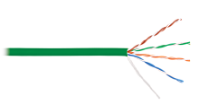 Кабель NIKOLAN U/UTP 4 пары, Кат.5e (Класс D), тест по ISO/IEC, 100МГц, одножильный, BC (чистая медь), 24AWG (0,511мм), внутренний, LSZH нг(А)-HFLTx, зеленый, 305м | код NKL 9100C-GN | NIKOLAN