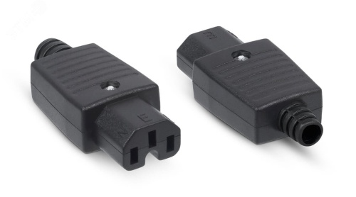 Вилка С13 разборная, 10А, 250 V, черная | код IEC-320-C13 | Cabeus